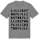 Mid Heather Gray t-shirt med Kullerstorp ordlek t-shirt
