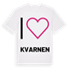 White t-shirt med Jag älskar Kvarnen t-shirt stort tryck