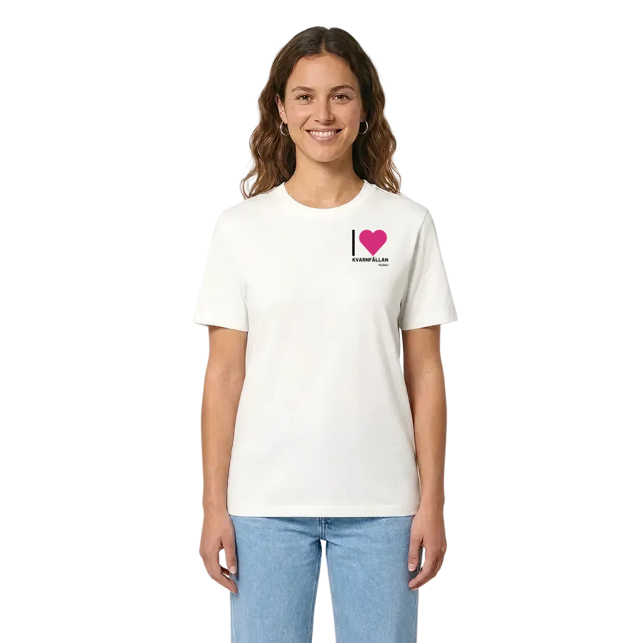 Jag älskar Kvarnfällan t-shirt litet tryck i miljö