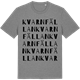 Mid Heather Gray t-shirt med Kvarnfällan ordlek t-shirt