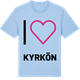 Blue Soul t-shirt med Jag älskar Kyrkön t-shirt stort tryck