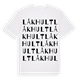 White t-shirt med Låkhult ordlek t-shirt