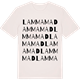 Vintage White t-shirt med Lammamad ordlek t-shirt