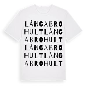 Långabrohult ordlek t-shirt – ekologisk bomull t-shirt från Pinshirt