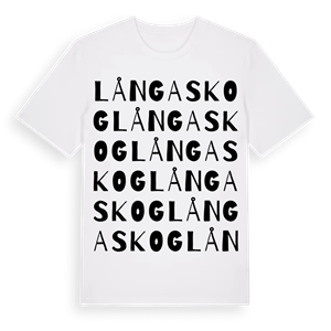 Långaskog ordlek t-shirt – ekologisk bomull t-shirt från Pinshirt