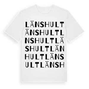 Länshult ordlek t-shirt – ekologisk bomull t-shirt från Pinshirt