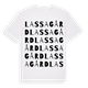 White t-shirt med Lassagård ordlek t-shirt