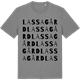 Mid Heather Gray t-shirt med Lassagård ordlek t-shirt