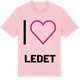 Pink Cotton t-shirt med Jag älskar Ledet t-shirt stort tryck