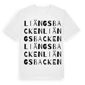 Liängsbacken ordlek t-shirt – ekologisk bomull t-shirt från Pinshirt