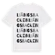 White t-shirt med Liängsbacken ordlek t-shirt