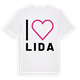 White t-shirt med Jag älskar Lida t-shirt stort tryck