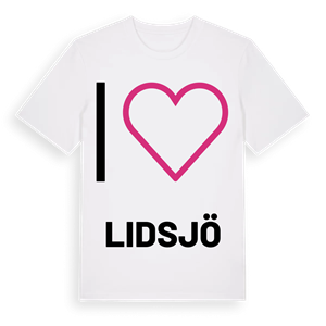 Jag älskar Lidsjö t-shirt stort tryck – ekologisk bomull t-shirt från Pinshirt