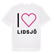 White t-shirt med Jag älskar Lidsjö t-shirt stort tryck