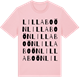 Pink Cotton t-shirt med Lilla Boön ordlek t-shirt