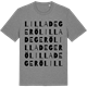 Mid Heather Gray t-shirt med Lilla Degerö ordlek t-shirt