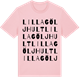Pink Cotton t-shirt med Lilla Göljhult ordlek t-shirt