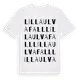 White t-shirt med Lilla Ulvafall ordlek t-shirt