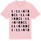 Pink Cotton t-shirt med Lillagärde ordlek t-shirt