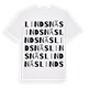 White t-shirt med Lindsnäs ordlek t-shirt