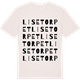 Vintage White t-shirt med Lisetorpet ordlek t-shirt