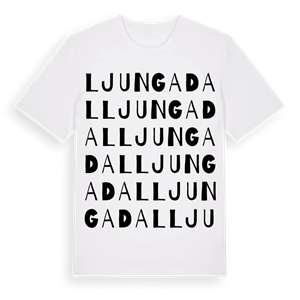 Ljungadal ordlek t-shirt – ekologisk bomull t-shirt från Pinshirt