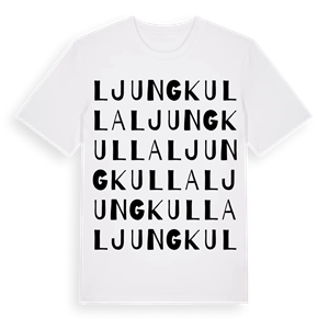 Ljungkulla ordlek t-shirt – ekologisk bomull t-shirt från Pinshirt