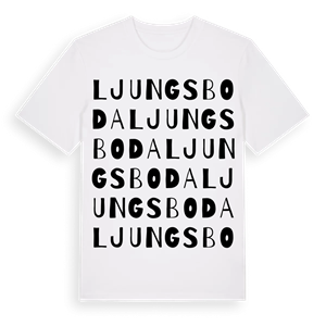 Ljungsboda ordlek t-shirt – ekologisk bomull t-shirt från Pinshirt