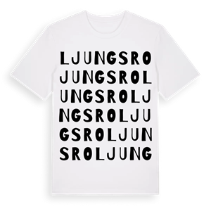 Ljungsro ordlek t-shirt – ekologisk bomull t-shirt från Pinshirt