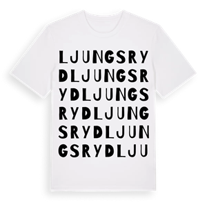 Ljungsryd ordlek t-shirt – ekologisk bomull t-shirt från Pinshirt