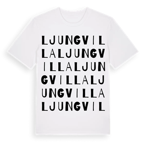 Ljungvilla ordlek t-shirt – ekologisk bomull t-shirt från Pinshirt