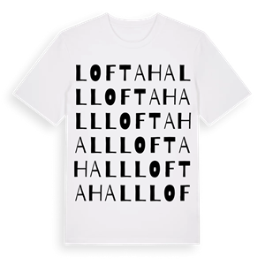 Loftahall ordlek t-shirt – ekologisk bomull t-shirt från Pinshirt
