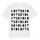 White t-shirt med Loftsryd ordlek t-shirt