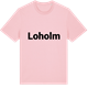 Pink Cotton t-shirt med Loholm fetstil t-shirt