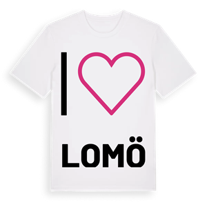Jag älskar Lomö t-shirt stort tryck – ekologisk bomull t-shirt från Pinshirt