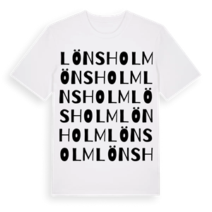 Lönsholm ordlek t-shirt – ekologisk bomull t-shirt från Pinshirt