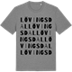 Mid Heather Gray t-shirt med Lövingsdal ordlek t-shirt