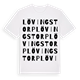 White t-shirt med Lövingstorp ordlek t-shirt