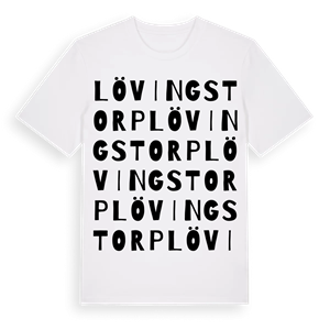 Lövingstorp ordlek t-shirt – ekologisk bomull t-shirt från Pinshirt