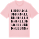 Pink Cotton t-shirt med Lunnadal ordlek t-shirt