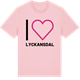 Pink Cotton t-shirt med Jag älskar Lyckansdal t-shirt stort tryck