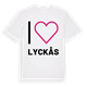 White t-shirt med Jag älskar Lyckås t-shirt stort tryck