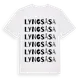 White t-shirt med Lyngsåsa ordlek t-shirt