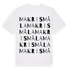 Makrismåla ordlek t-shirt – ekologisk bomull t-shirt från Pinshirt