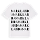 White t-shirt med Marklanda ordlek t-shirt