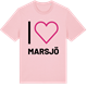 Pink Cotton t-shirt med Jag älskar Marsjö t-shirt stort tryck