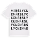 White t-shirt med Mårslycke ordlek t-shirt