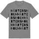 Mid Heather Gray t-shirt med Mårtensholm ordlek t-shirt