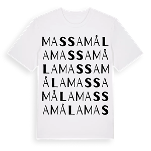 Massamåla ordlek t-shirt – ekologisk bomull t-shirt från Pinshirt