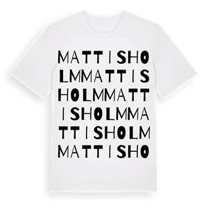 Mattisholm ordlek t-shirt – ekologisk bomull t-shirt från Pinshirt